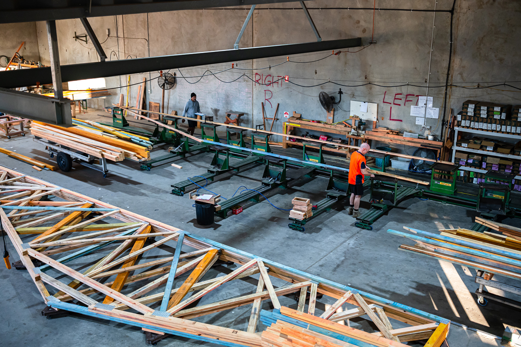 TownsvilleHardwareManMakingTrusses Townsville Hardware
